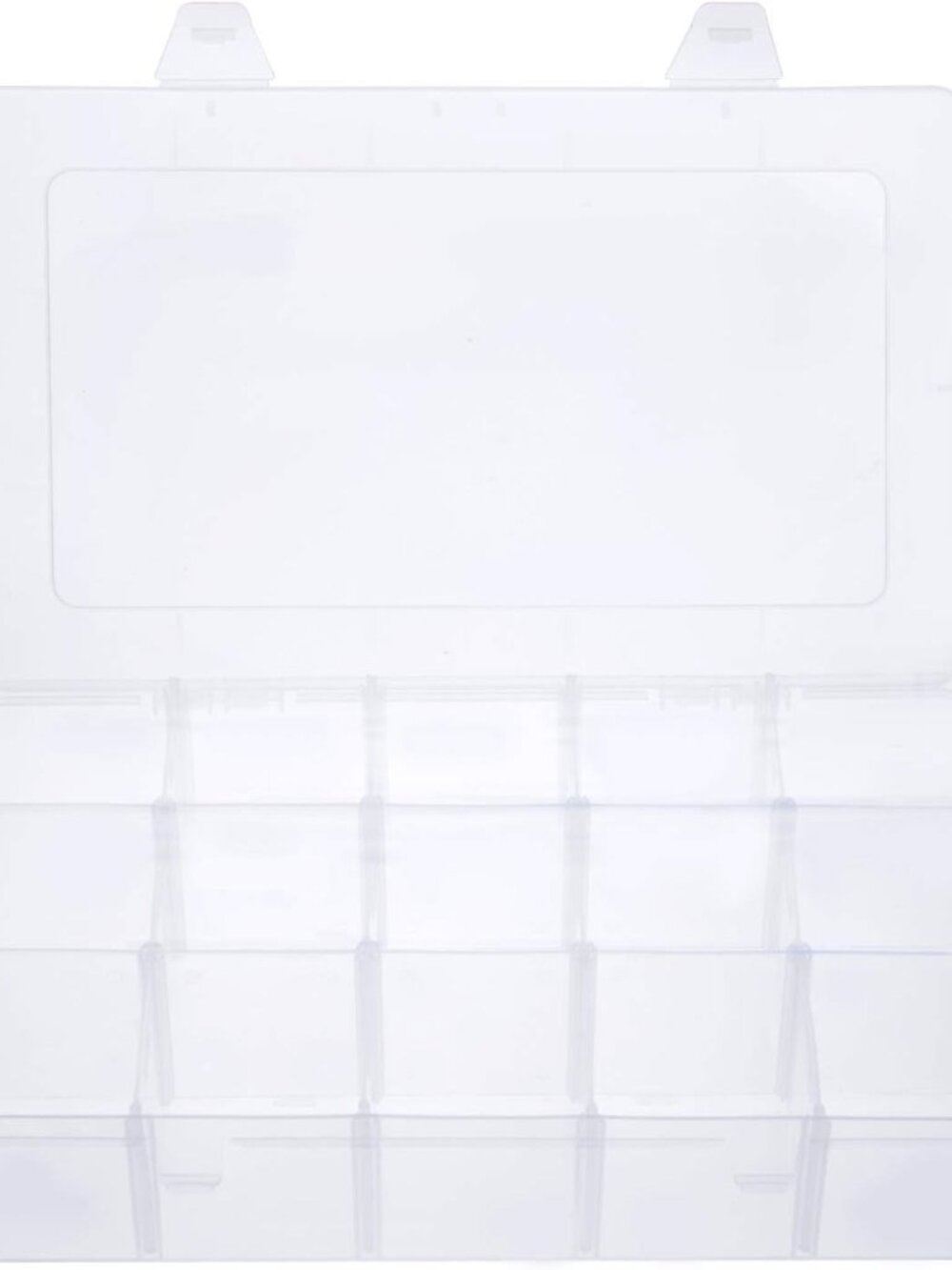 15 Large Grids Clear Plastic Box Organizer with Removable Dividers